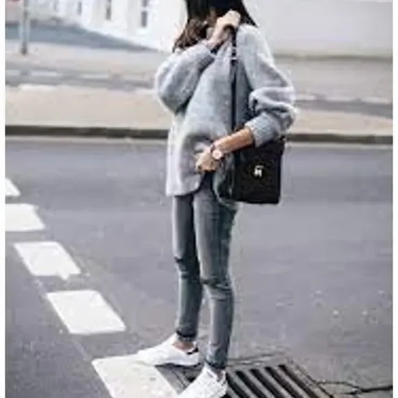 Tommy Bahama Jeans Sweater Marled Gray Oversized Women XL Wool Acrylic Knit - Picture 5 of 13